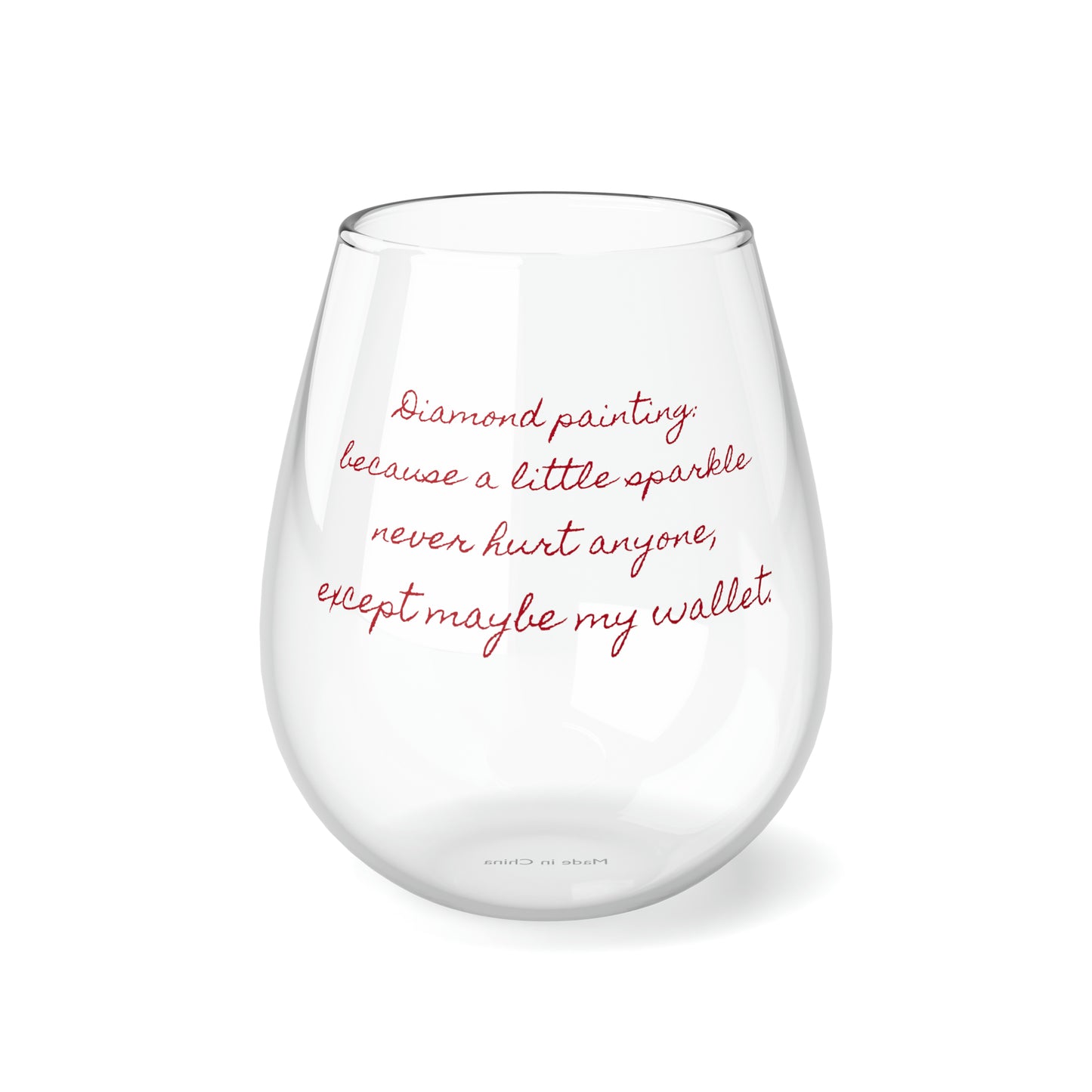 Diamond Painting Stemless Wine Glass, 11.75oz