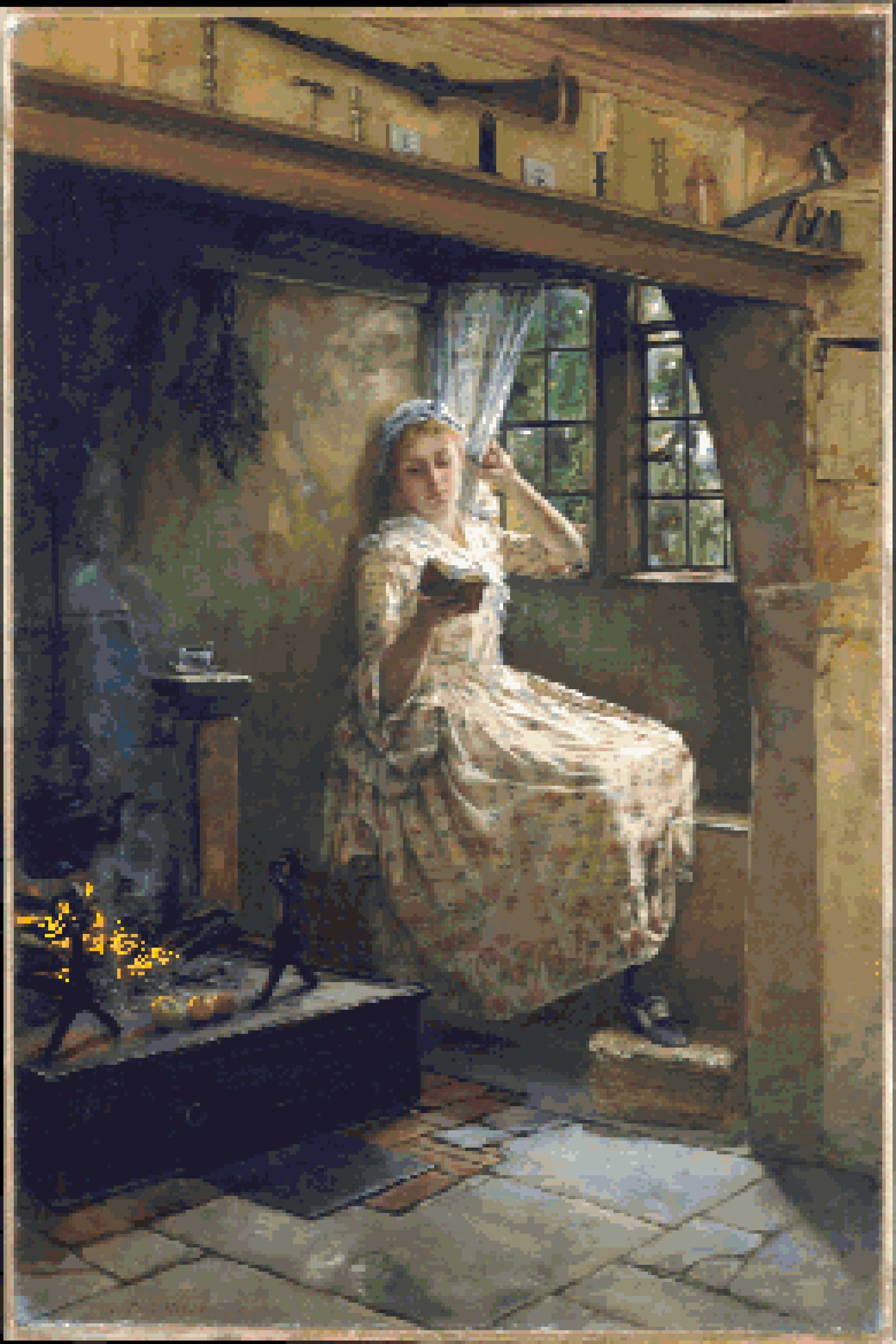 A cosey corner diamond painting kit by Frank Millett. A Homespun Hobby summer with the masters