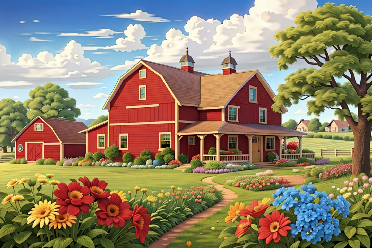 Diamond Painting Kit Rustic Red Retreat by Art by Sals