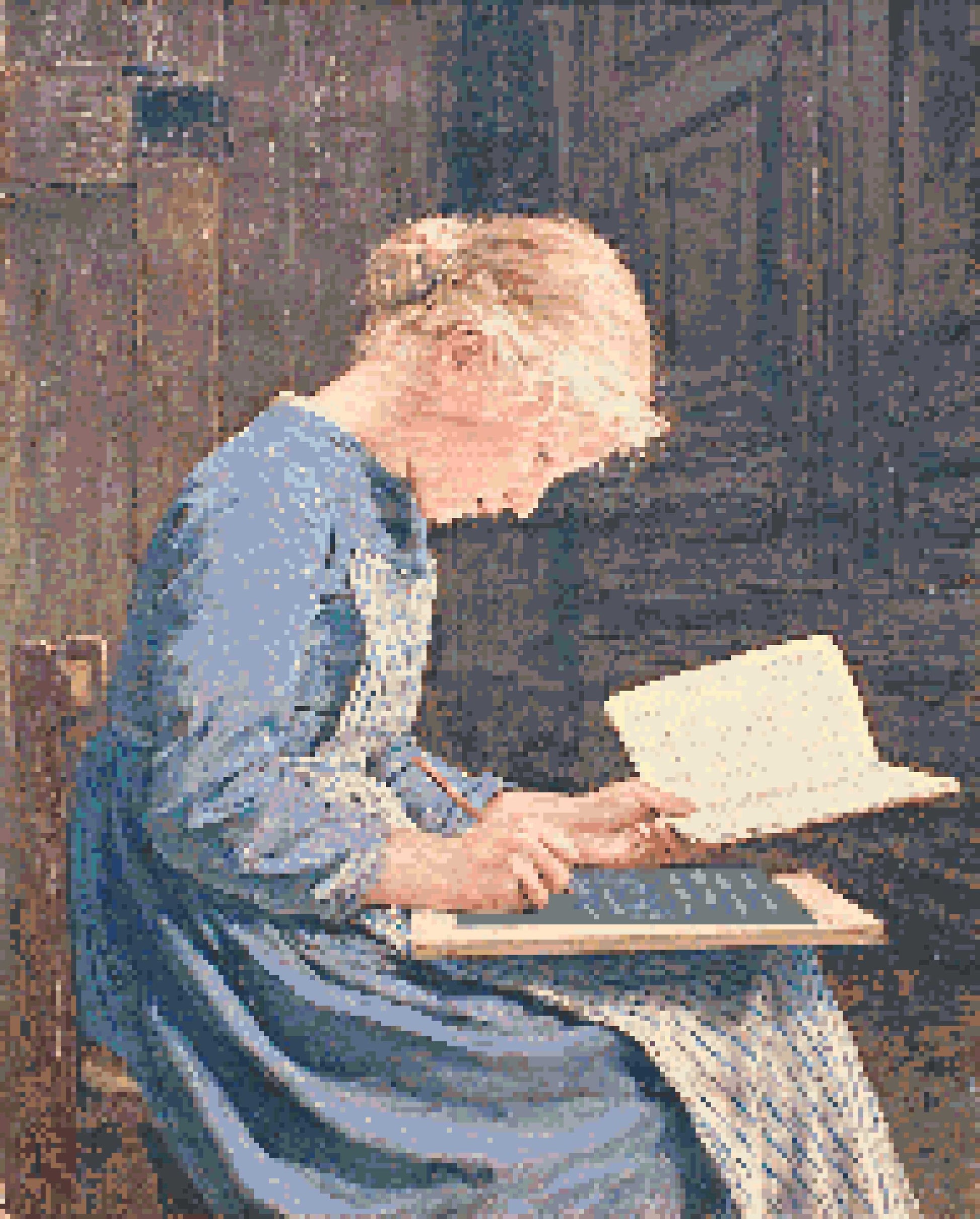 Dilligent by Albert Anker Old Masters diamond painting kit. ahomespunhobby.com