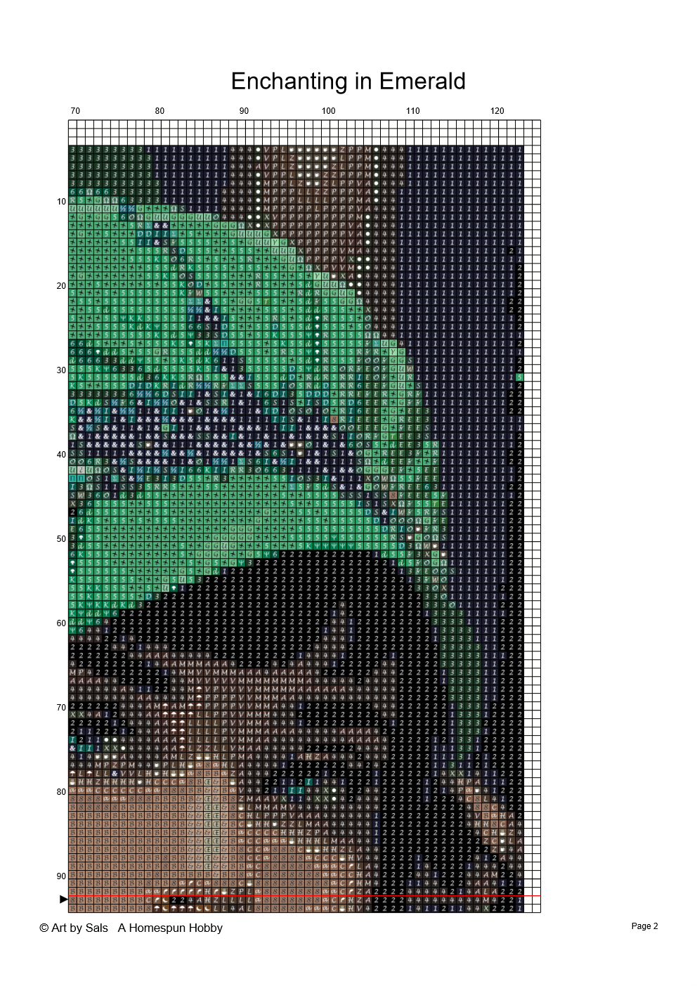 Enchanting in Emerald Diamond Painting Chart by Art by Sals