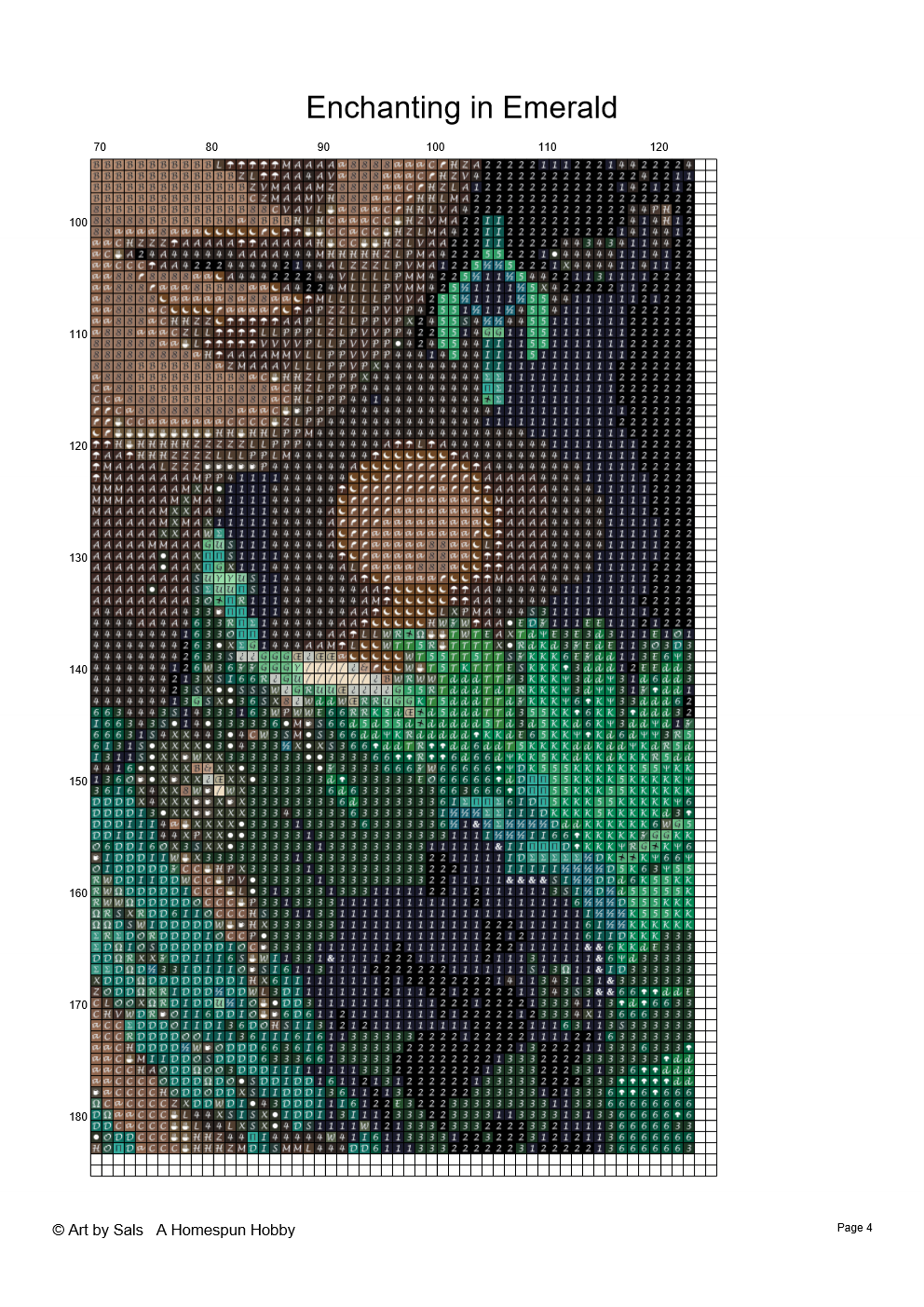 Enchanting in Emerald Diamond Painting Chart by Art by Sals