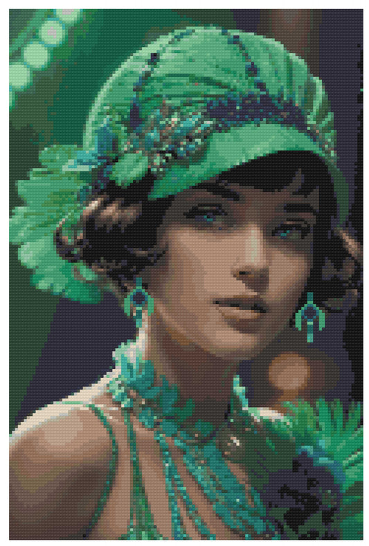 Enchanting in Emerald Diamond Painting Chart by Art by Sals