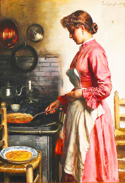 Old Masters Kitchen Interior by Vilhelm Rosenstand (1883) Diamond Painting Kit