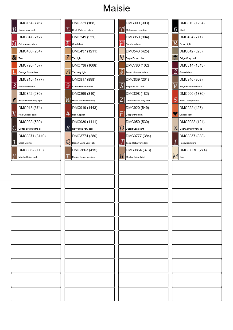 Maisie - Diamond Painting Chart by Art by Sals