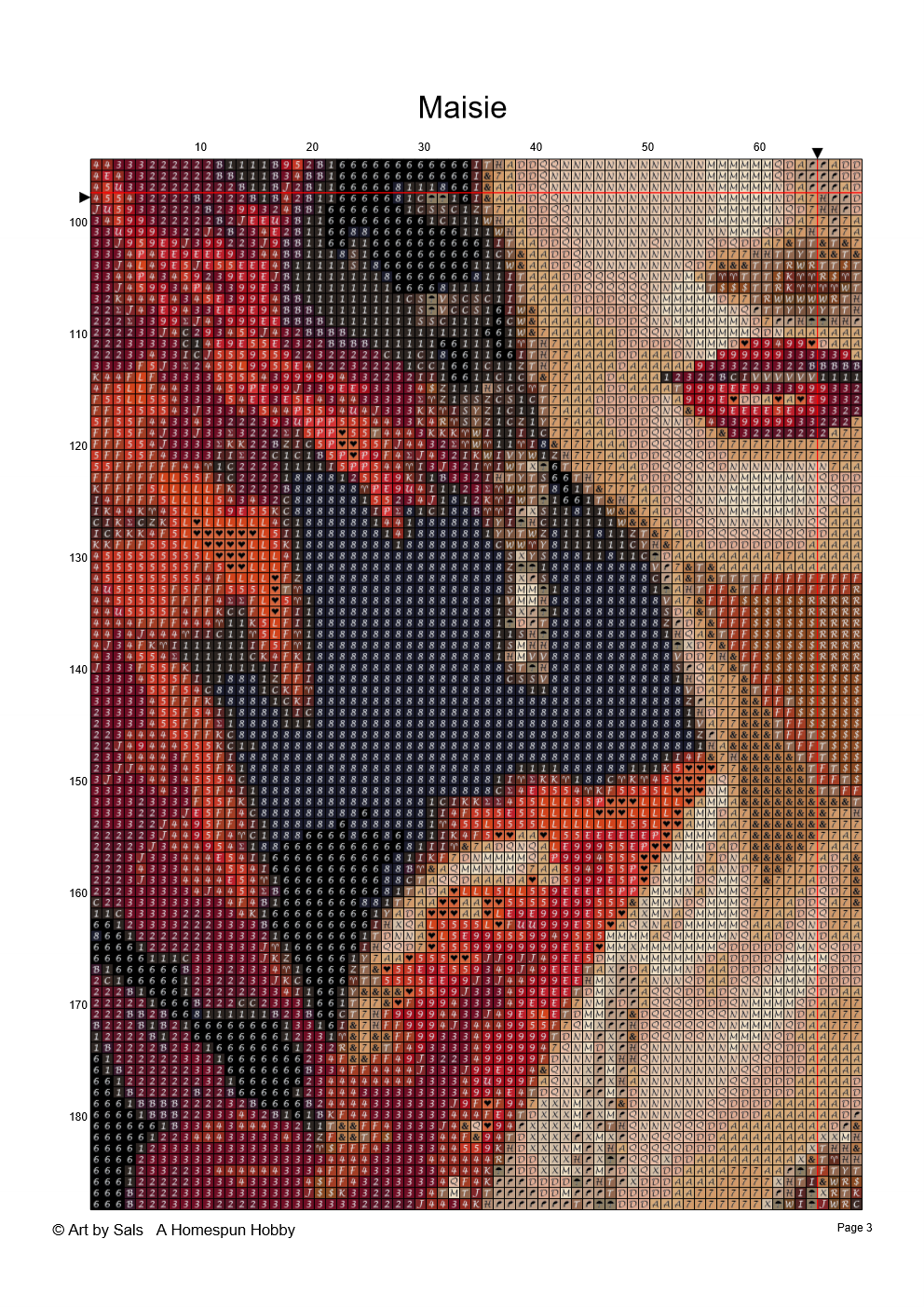 Maisie - Diamond Painting Chart by Art by Sals