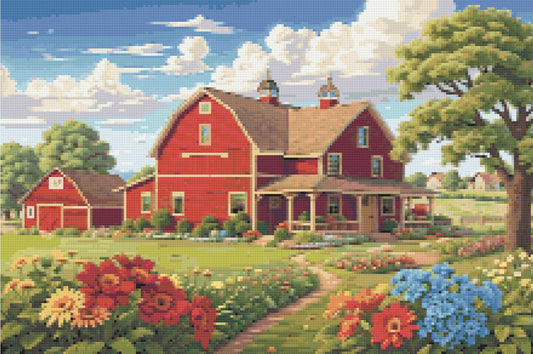 Diamond Painting Kit Rustic Red Retreat A Homespun Hobby