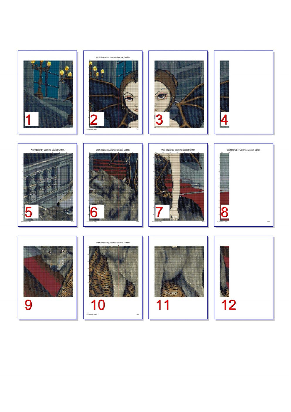 Diamond Painting Conversion Chart Wolf Manor by Jasmine Becket-Griffith