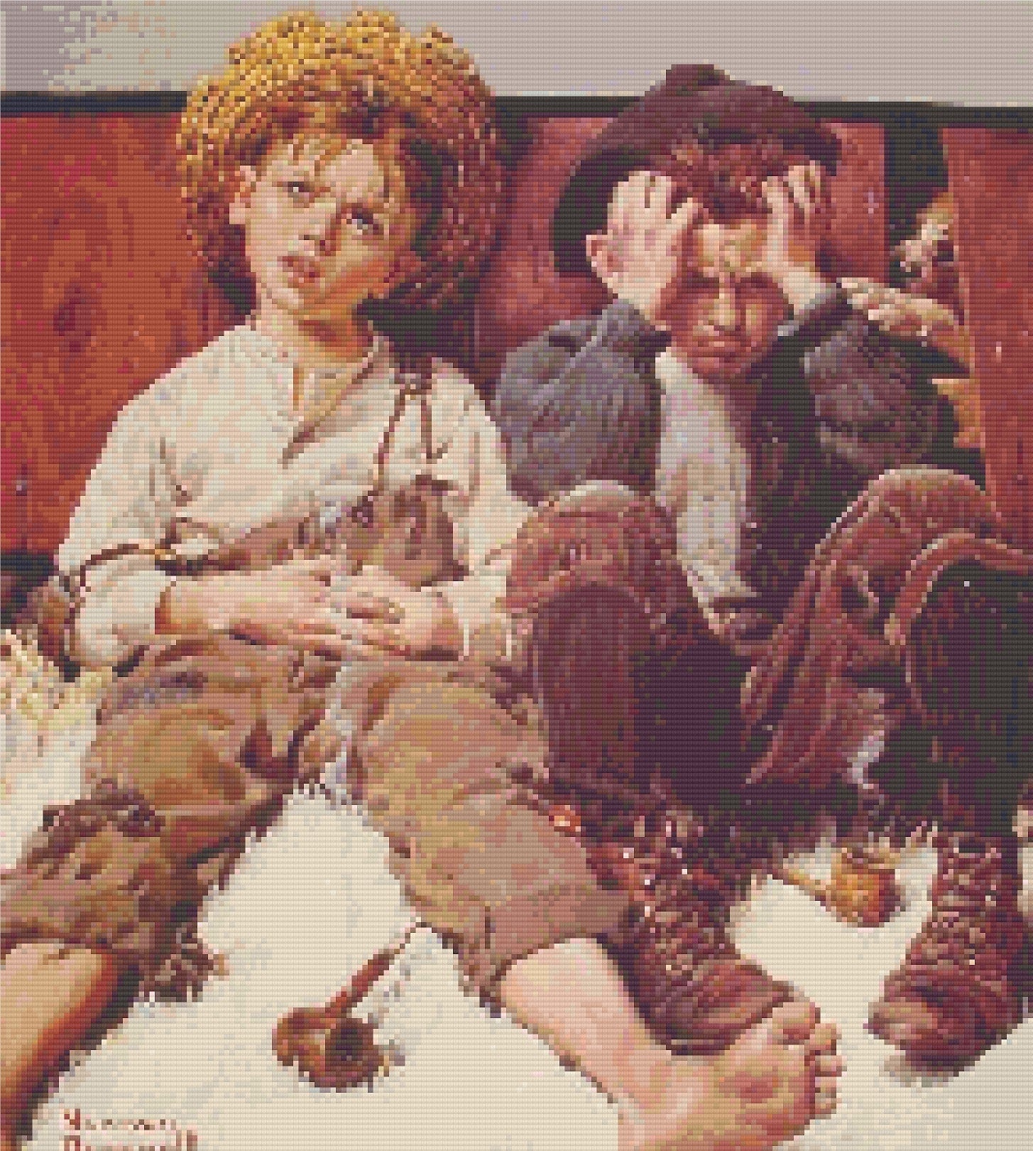 Diamond painting Rendering of Retribution by Norman Rockwell. Summer with the masters