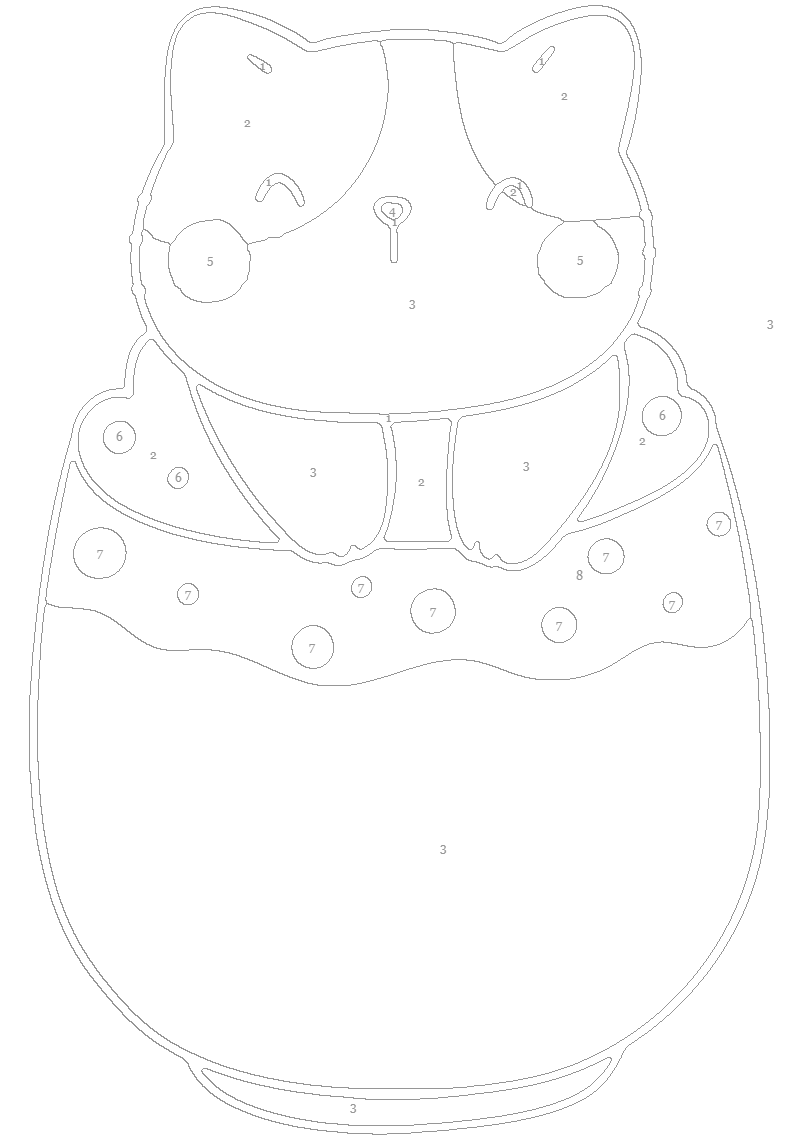 Cat in a Cup Paint by Number Printable Sheets - A Homespun Hobby