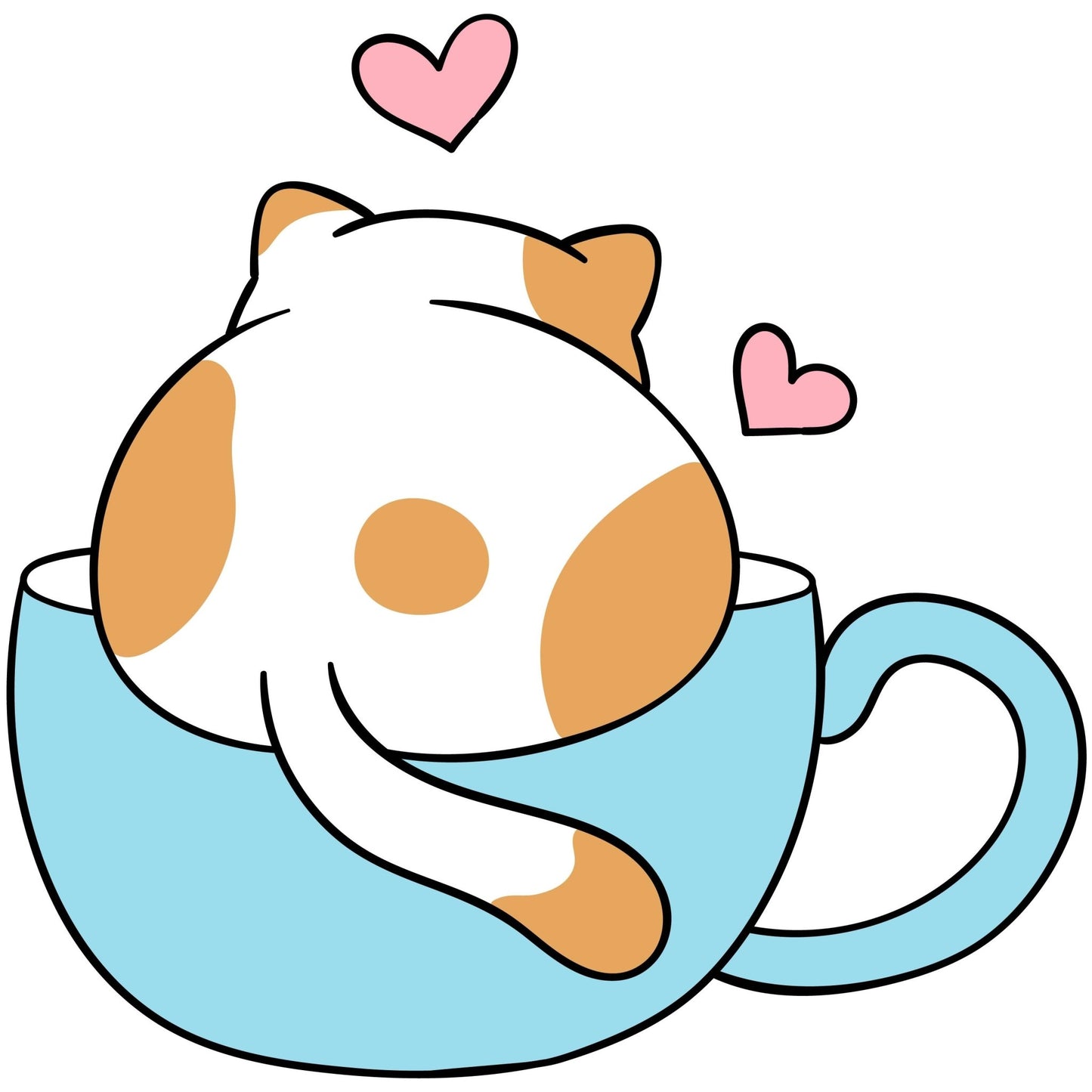 Cat in a Cup Paint by Number Printable Sheets - A Homespun Hobby