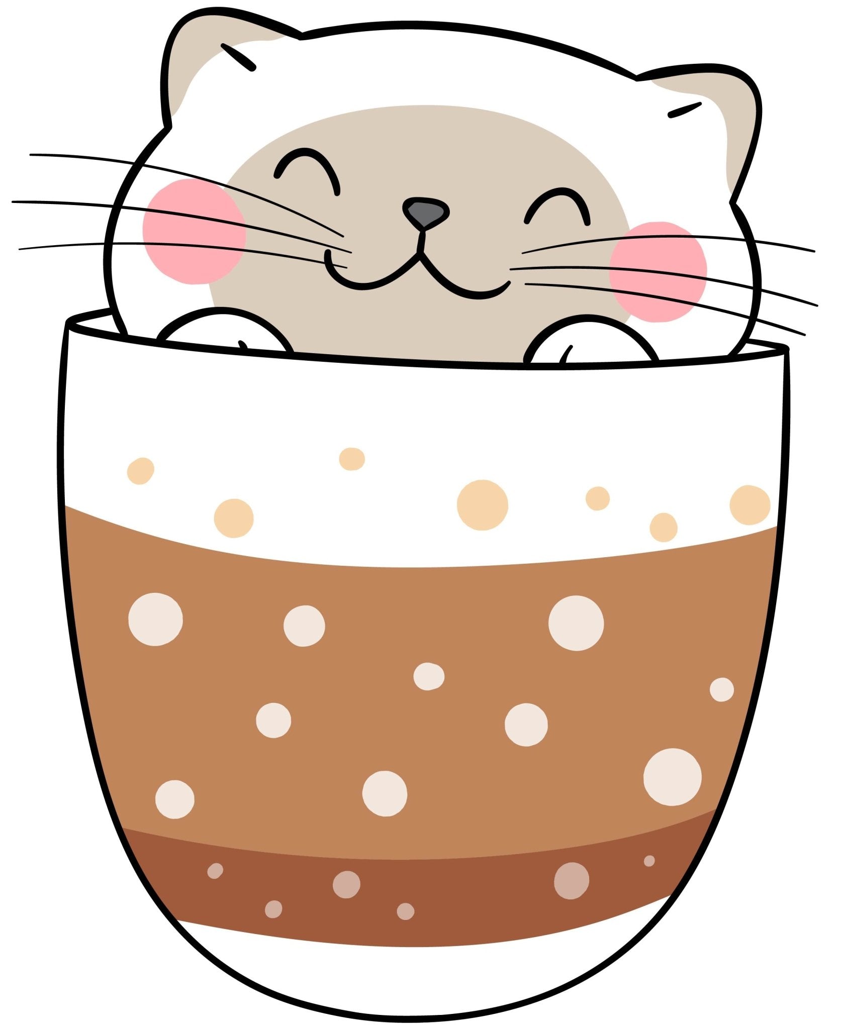 Cat in a Cup Paint by Number Printable Sheets - A Homespun Hobby
