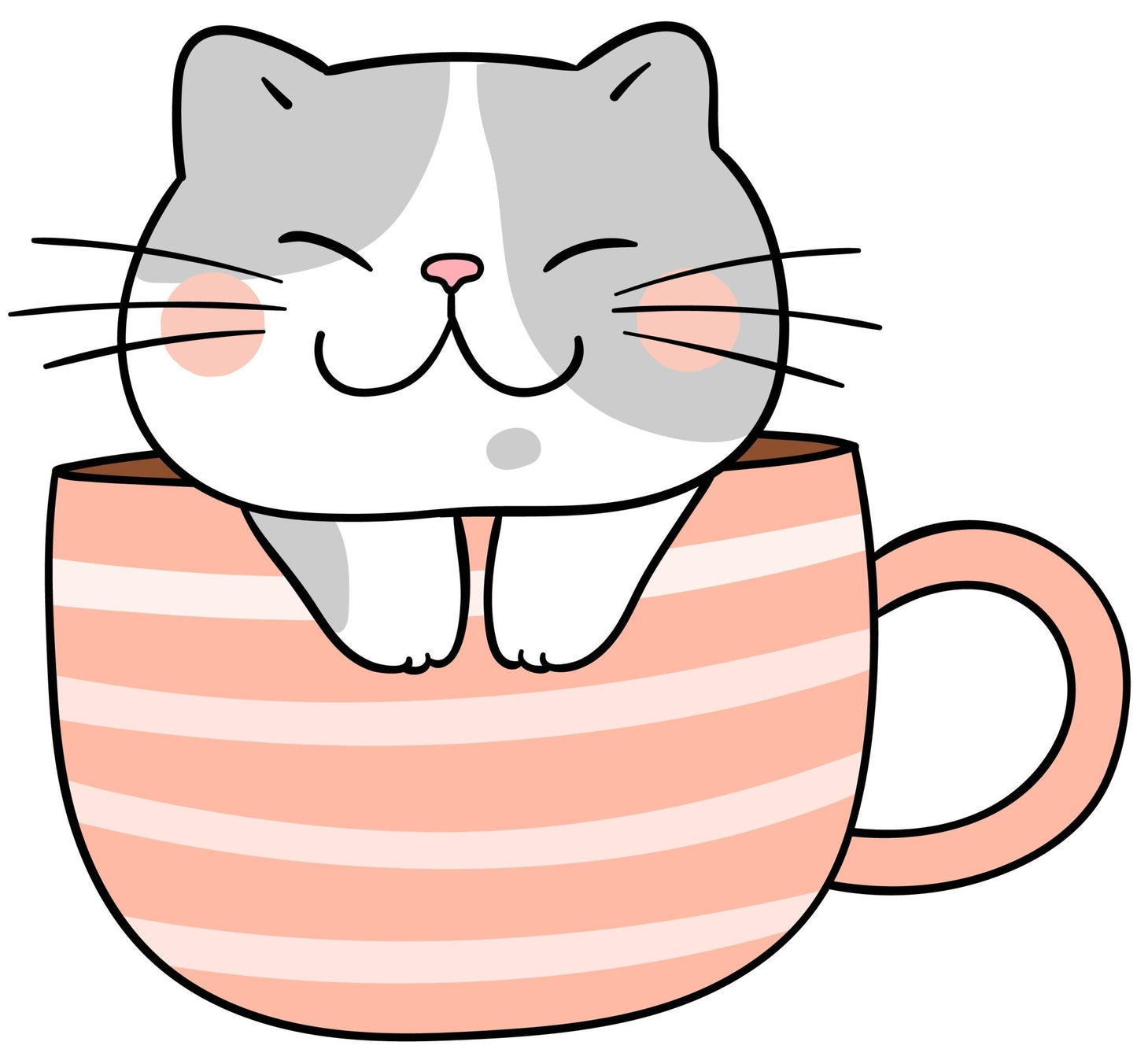 Cat in a Cup Paint by Number Printable Sheets - A Homespun Hobby