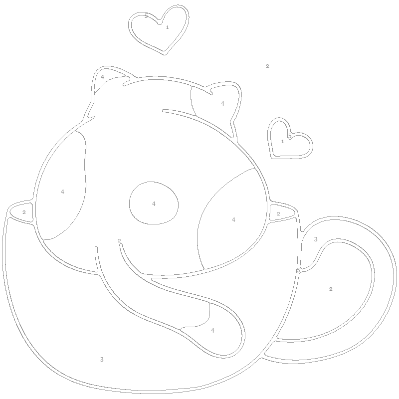 Cat in a Cup Paint by Number Printable Sheets - A Homespun Hobby