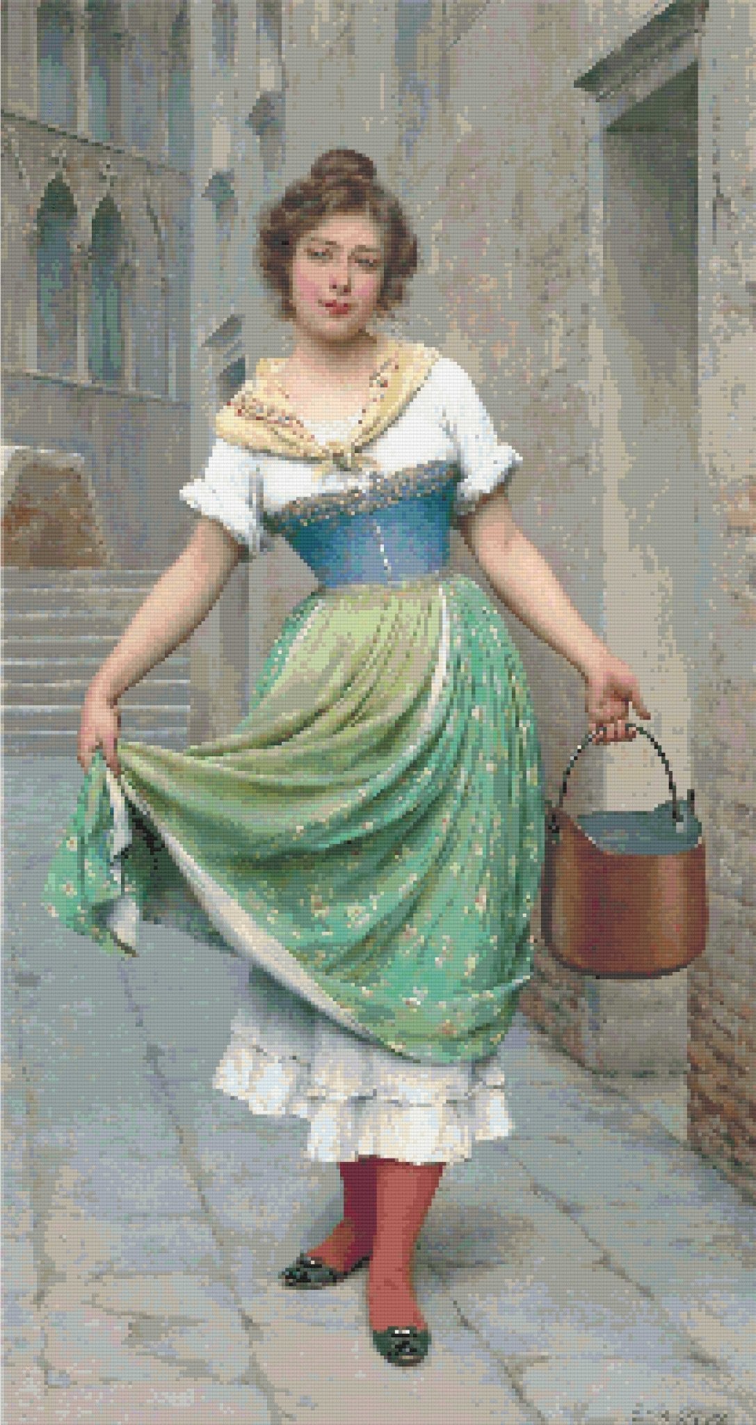 Diamond Painting Kit The Water Carrier by Eugene von Blaas, 1902 - A Homespun Hobby