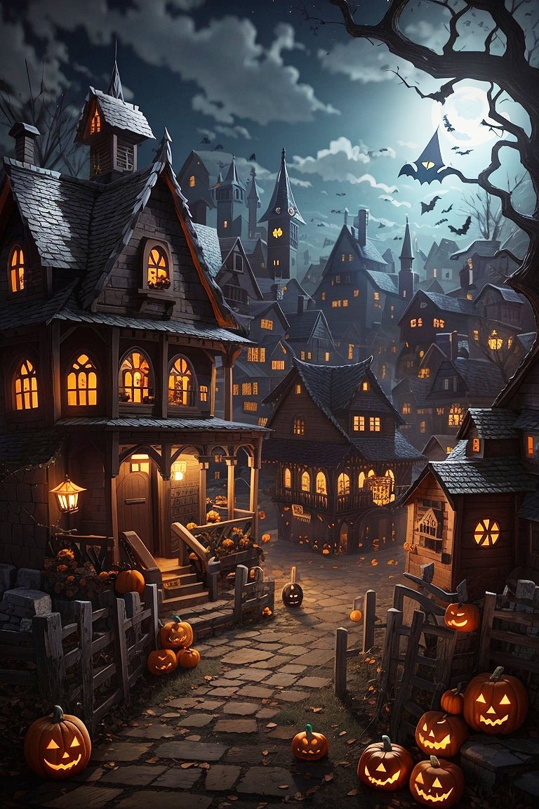 Dusk Settles on Halloween Diamond Painting Kit - Art by Sals - A Homespun Hobby