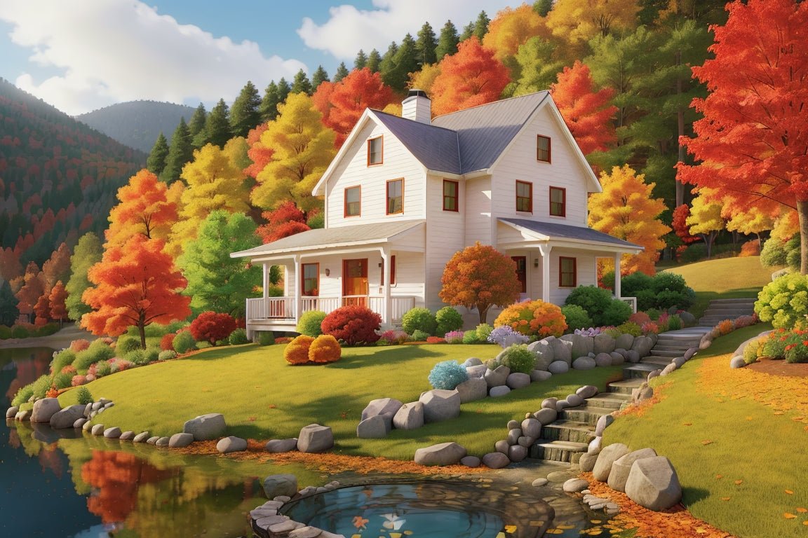 New England Homestead Diamond Painting Kit by Art by Sals - A Homespun Hobby