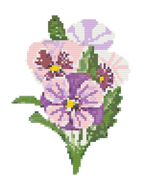 Pansies Square Printable Diamond Painting Pattern - A Homespun Hobby