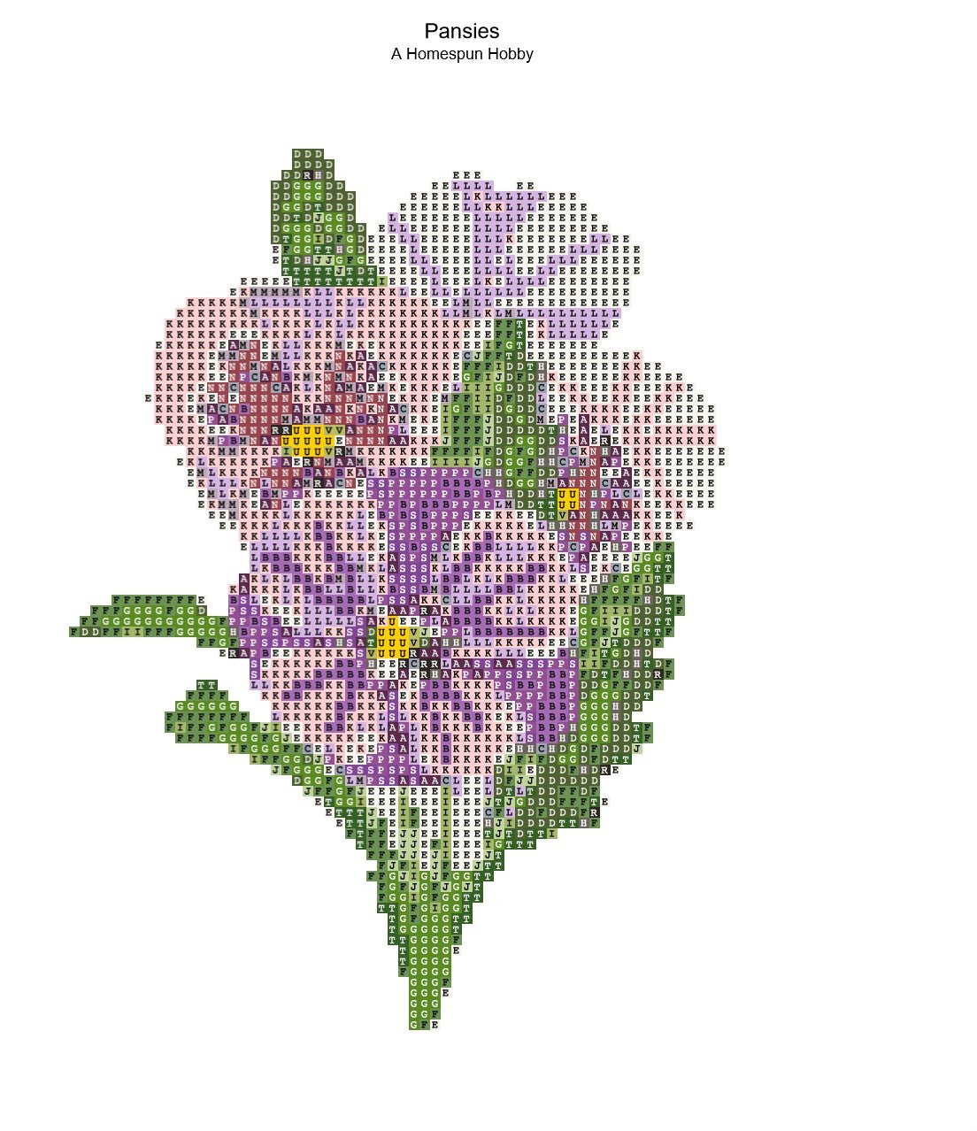 Pansies Square Printable Diamond Painting Pattern - A Homespun Hobby