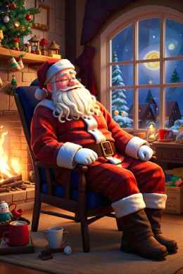 Santa's Fireside Snooze Diamond Painting Kit by Art by Sals - A Homespun Hobby