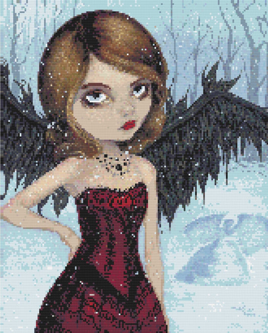 Snow Angel by Jasmine Becket-Griffith Diamond Painting Conversion Chart - A Homespun Hobby