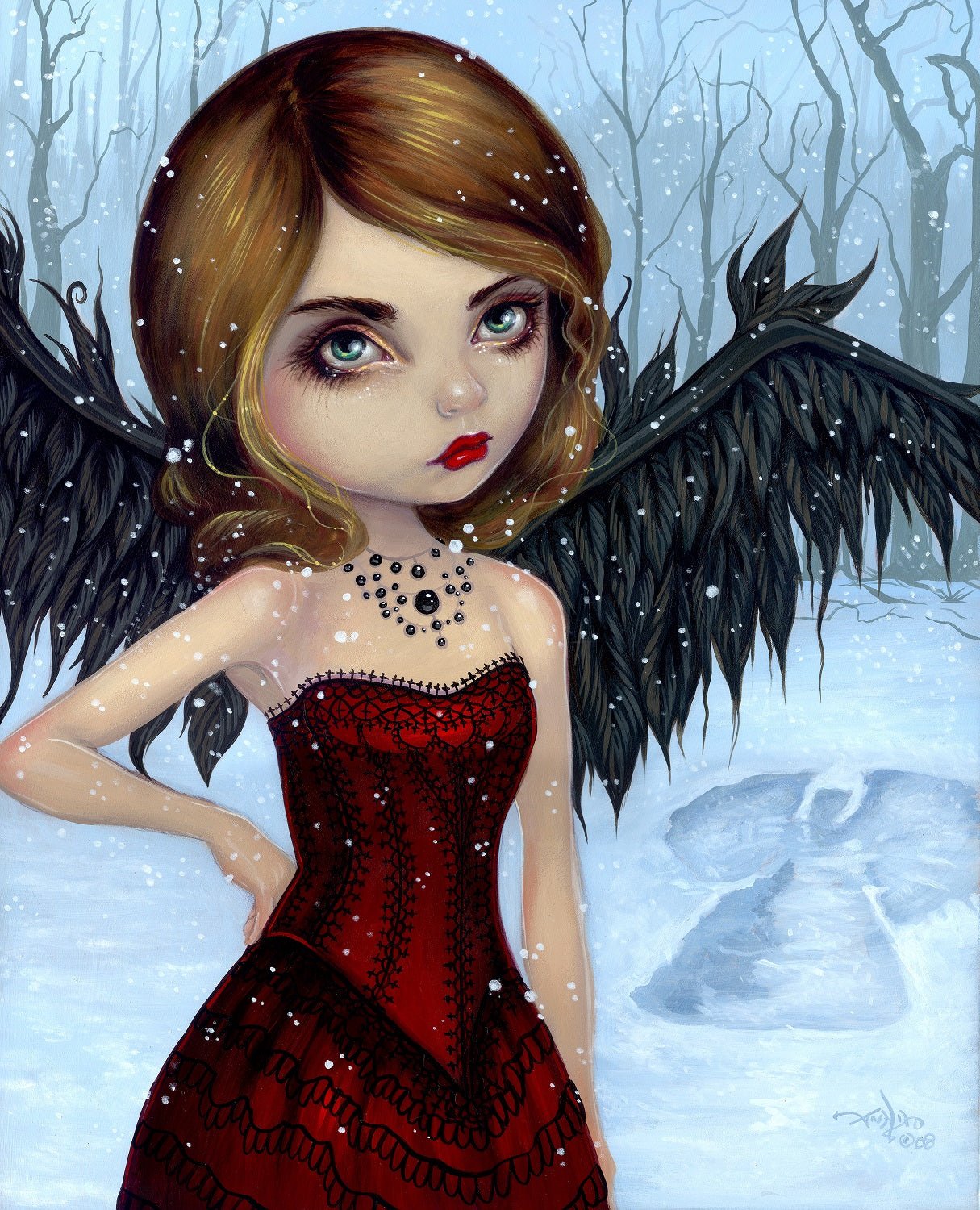 Snow Angel by Jasmine Becket-Griffith Diamond Painting Conversion Chart - A Homespun Hobby