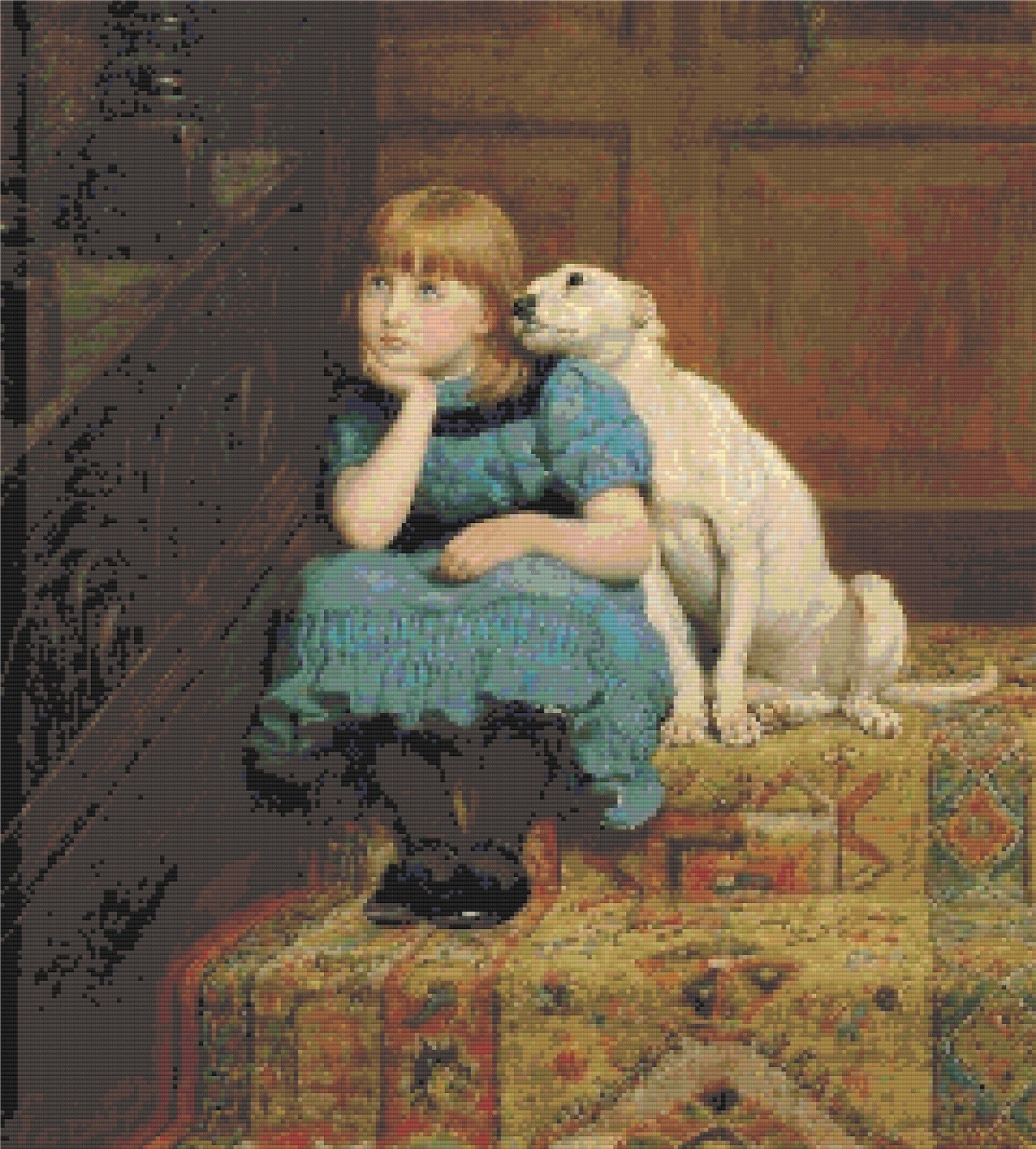 Sympathy by Briton Riviere, 1878 Diamond Painting Kit - A Homespun Hobby