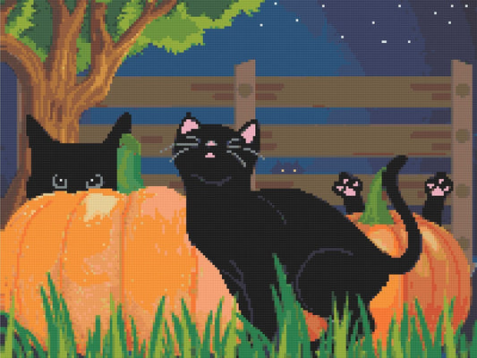 Twilight Cat-Titude Diamond Painting Kit - Art by Sals - A Homespun Hobby