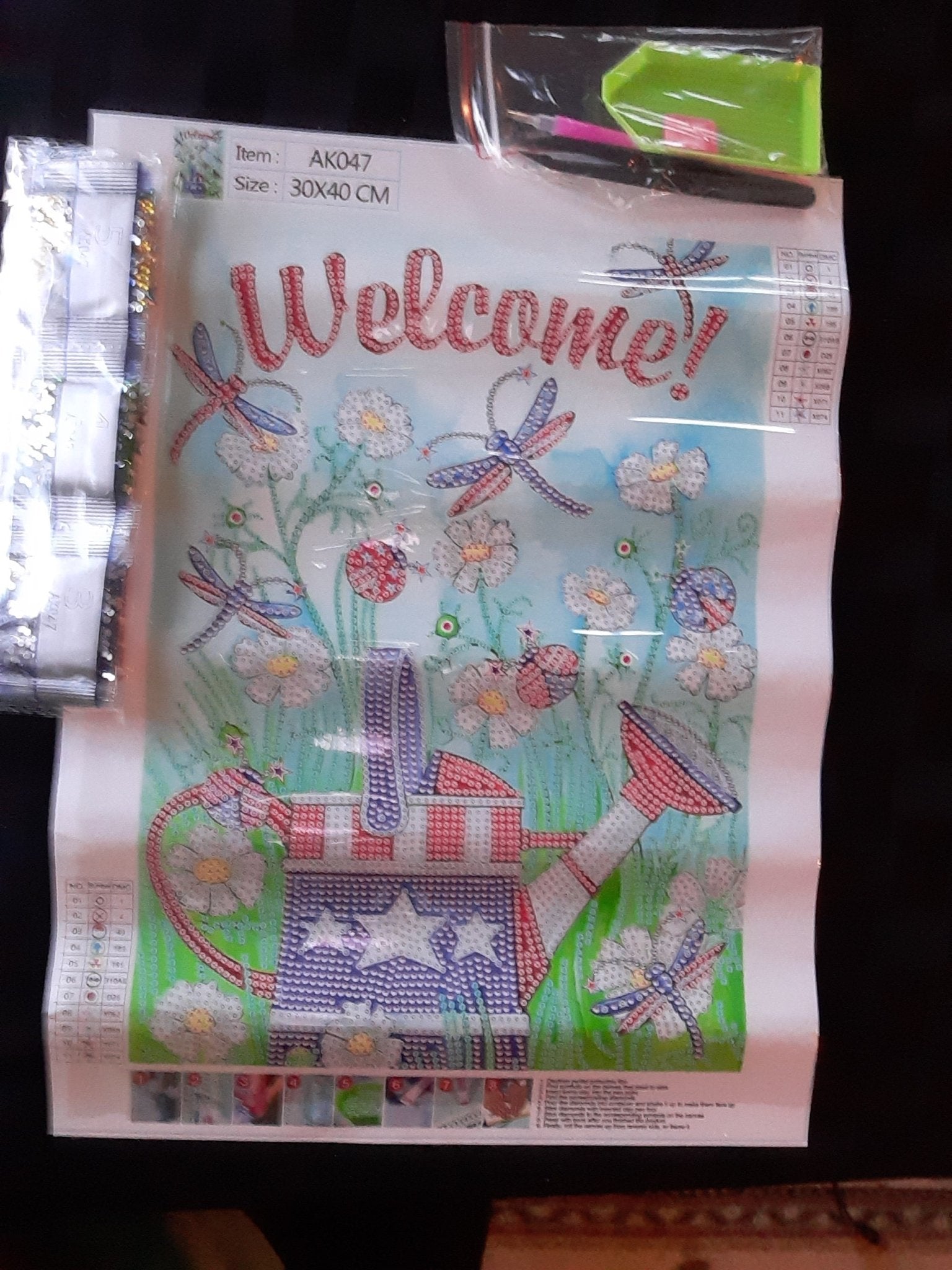 Welcome with Watering Can Partial Diamond Painting - A Homespun Hobby