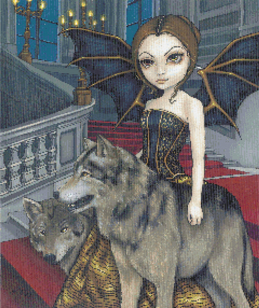 Wolf Manor by Jasmine Becket-Griffith Diamond Painting Conversion Chart - A Homespun Hobby