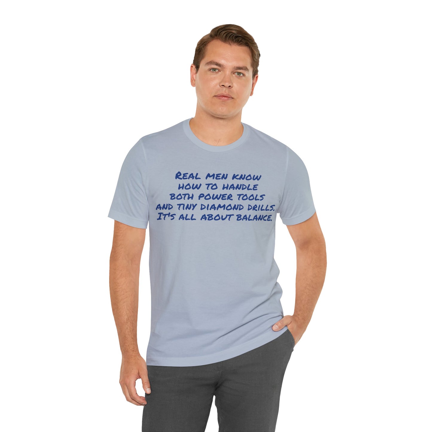 Funny Diamond Painting T-shirt - Real Men - Unisex Jersey Short Sleeve Tee