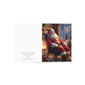 Santa's Fireside Snooze Greeting Cards