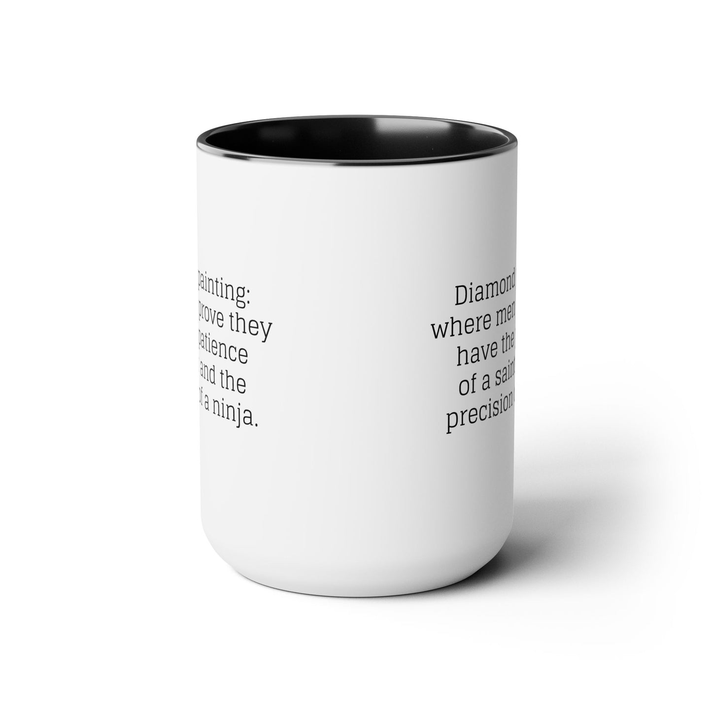 Diamond Painting - "Where men prove..." Two-Tone Coffee Mugs, 15oz