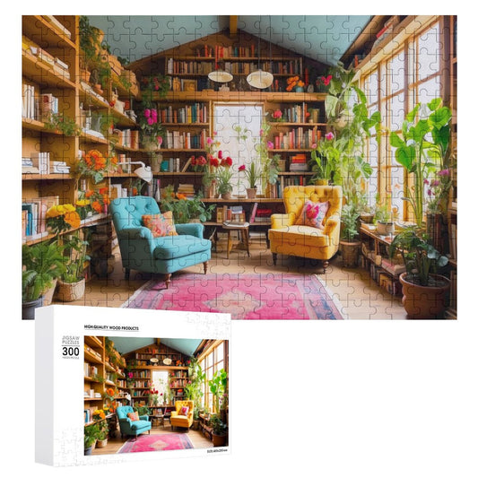 The Cottage Library Wooden Picture Puzzle