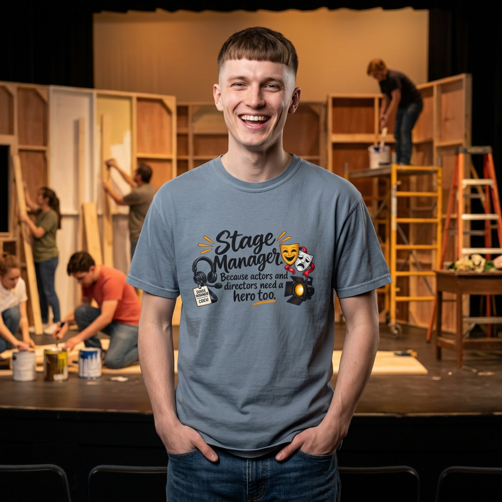 Stage Manager T-Shirt — "Because actors and directors need a hero too" Theater Crew Tee