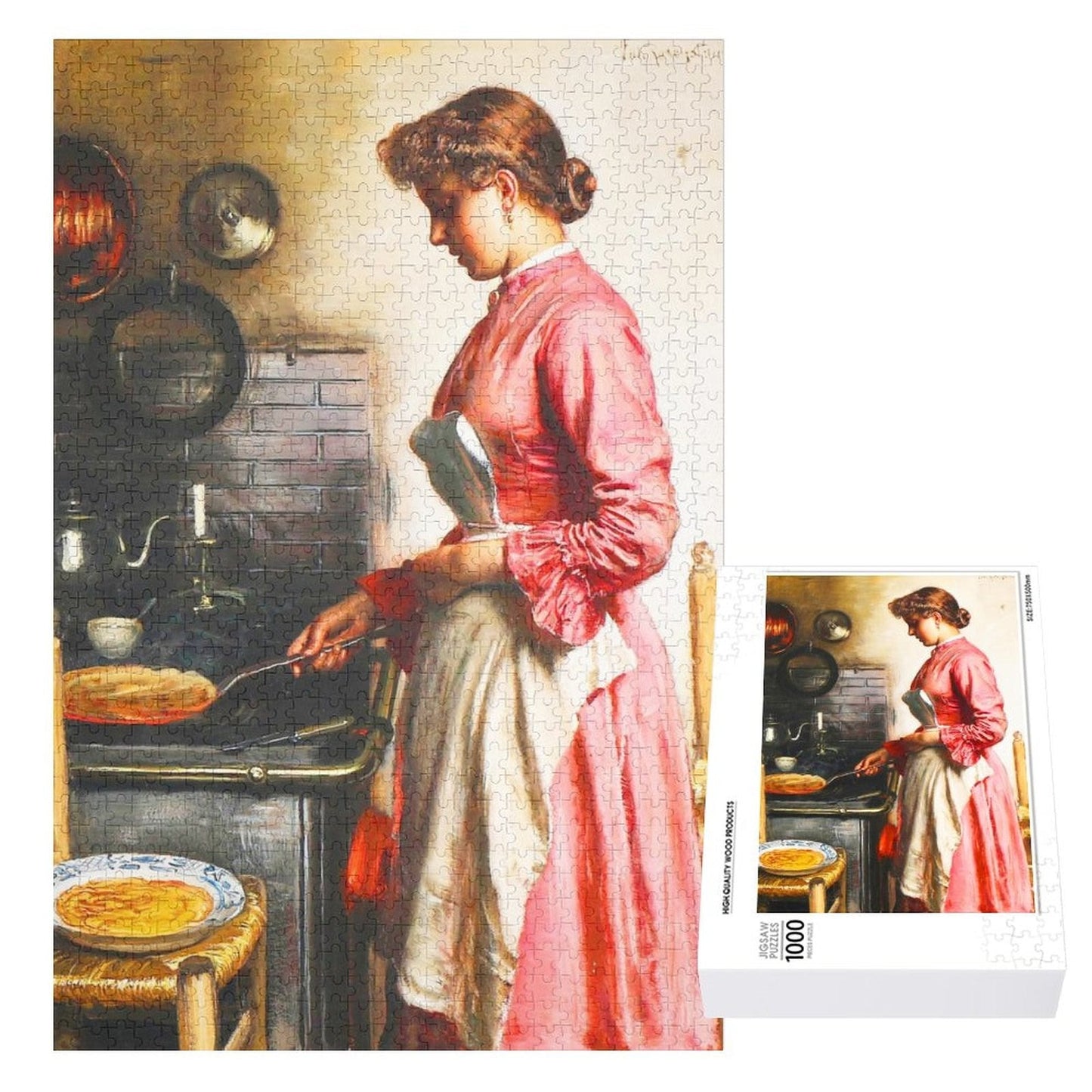 Kitchen Interior, by Vilhelm Rosenstand (1883) Jigsaw Puzzle ahomespunhobby.com