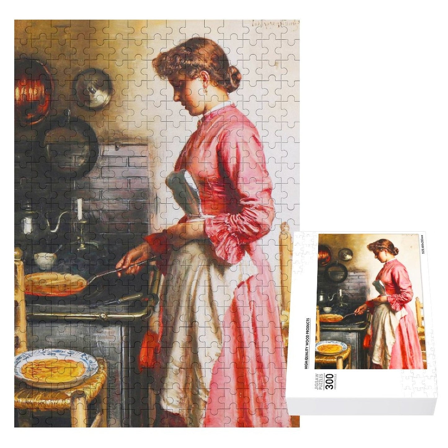 Kitchen Interior, by Vilhelm Rosenstand (1883) Jigsaw Puzzle ahomespunhobby.com