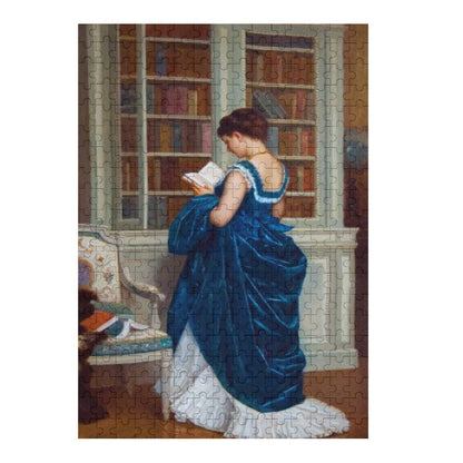 In the Library, by Auguste Toulmouche Jigsaw puzzle ahomespunhobby.com