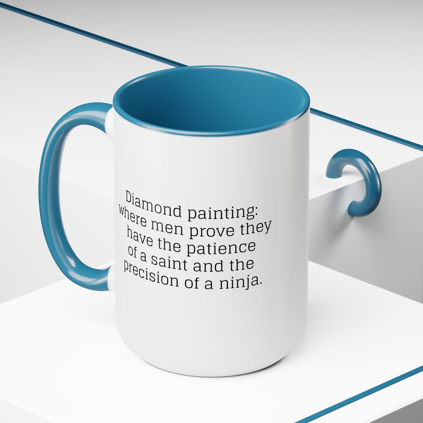 Diamond Painting - "Where men prove..." Two-Tone Coffee Mugs, 15oz