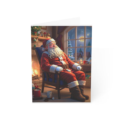 Santa's Fireside Snooze Christmas Greeting Cards