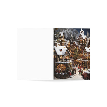 German Christmas Village Greeting Cards with Envelopes