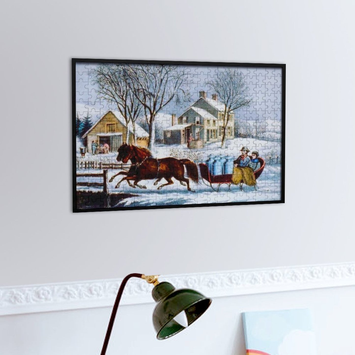 Winter Morning in the Country by Currier and Ives Wooden Picture Puzzle