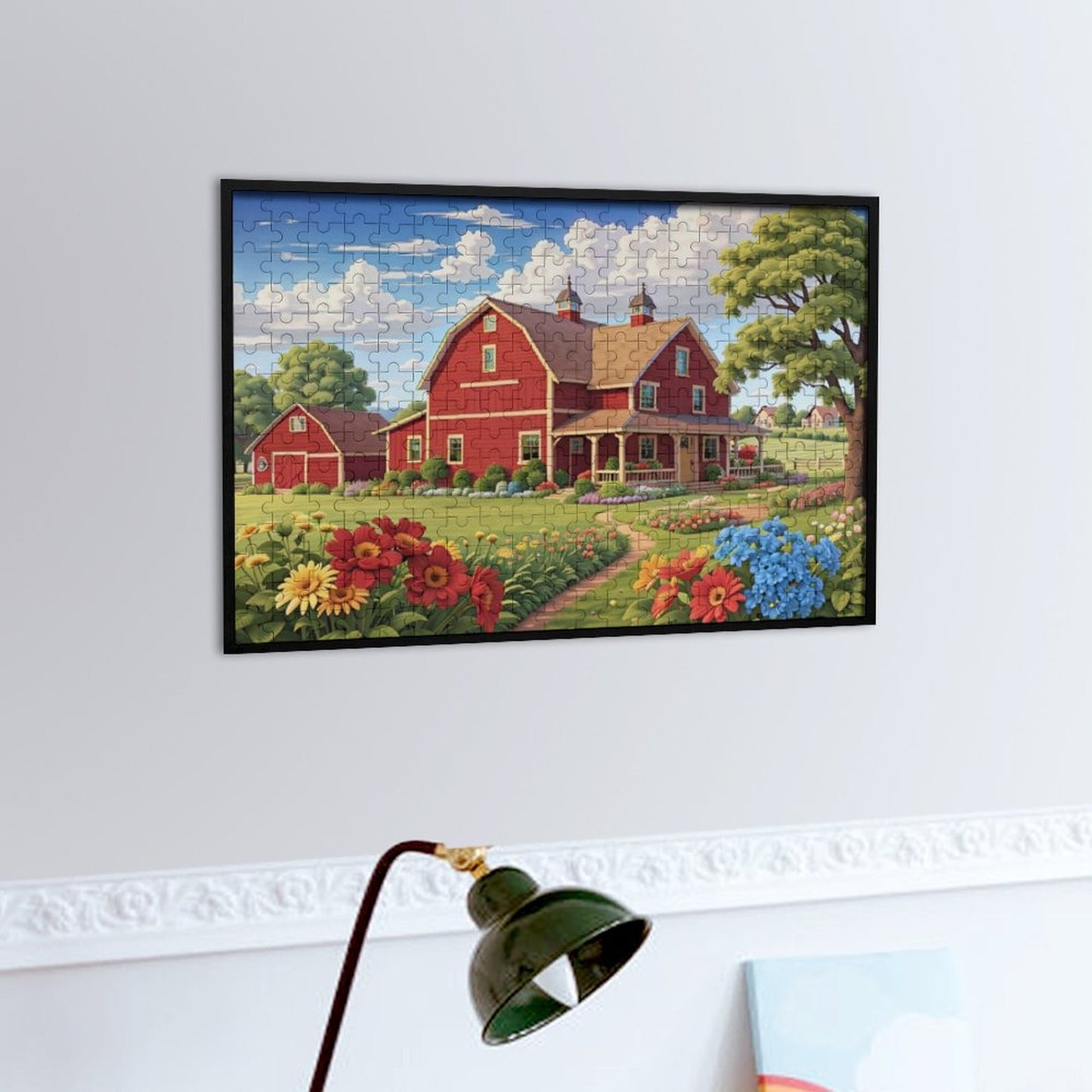 Rustic Red Retreat Wooden Picture Jigsaw Puzzle, Art by Sals