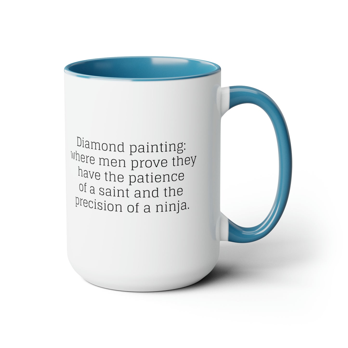 Diamond Painting - "Where men prove..." Two-Tone Coffee Mugs, 15oz