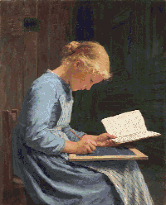 Diamond Painting Kit Diligence by Albert Anker Square