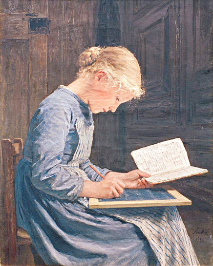 Old Masters Diamond Painting Kit Diligence by Albert Anker (1886) Round