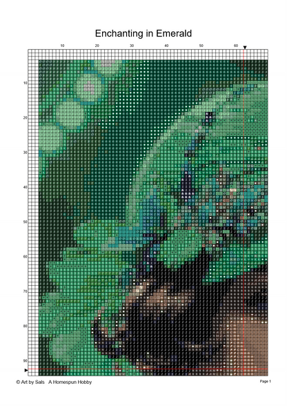 Enchanting in Emerald Diamond Painting Chart by Art by Sals