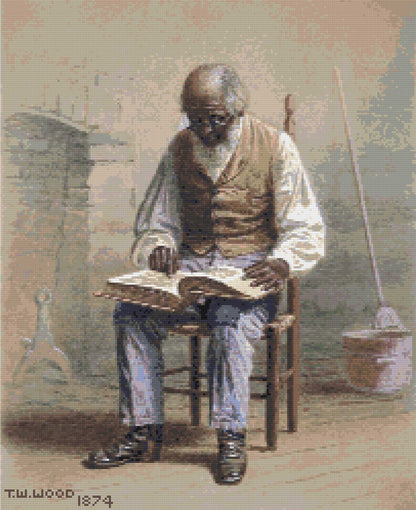 Diamond Painting Kit Reading the Scriptures by Thomas Waterman Wood (1874) A Homespun Hobby