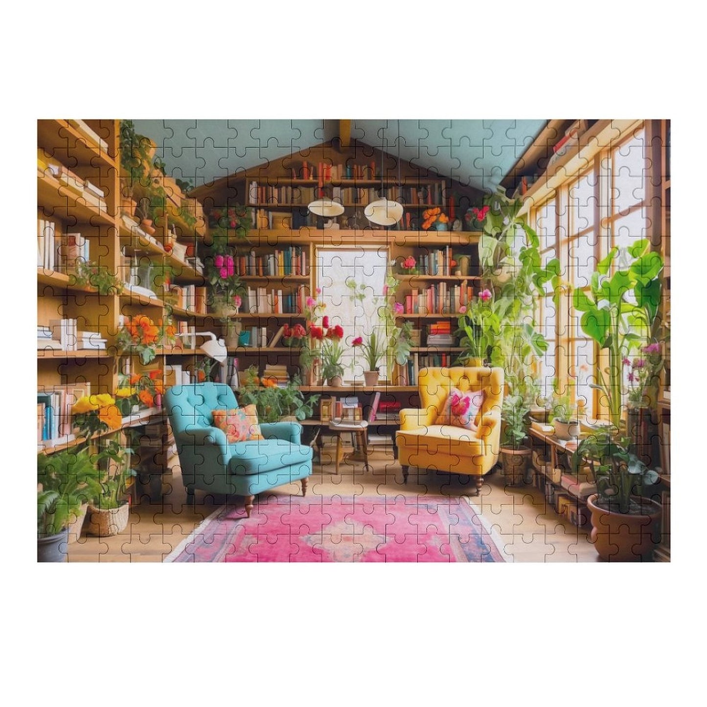 The Cottage Library Wooden Picture Jigsaw Puzzle