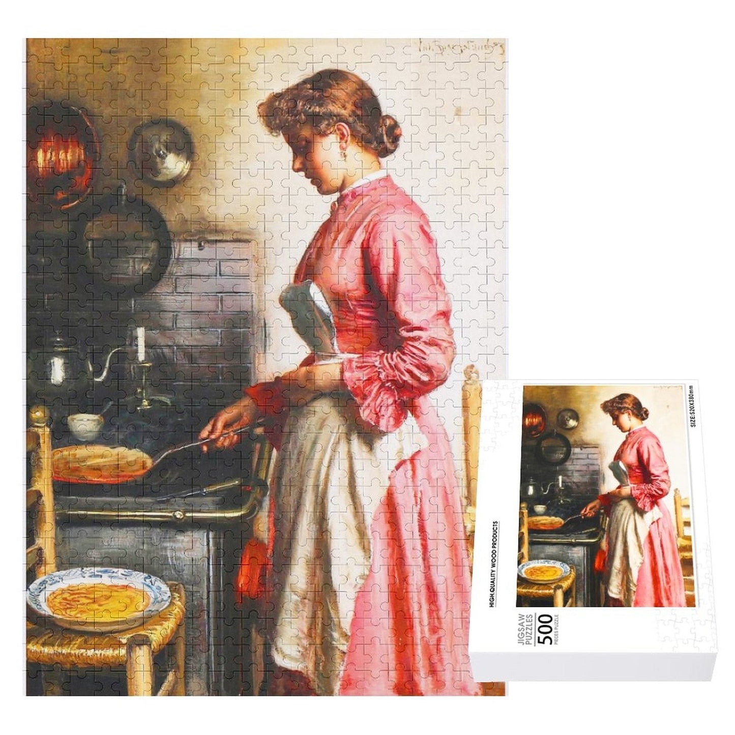 Kitchen Interior, by Vilhelm Rosenstand (1883) Jigsaw Puzzle ahomespunhobby.com